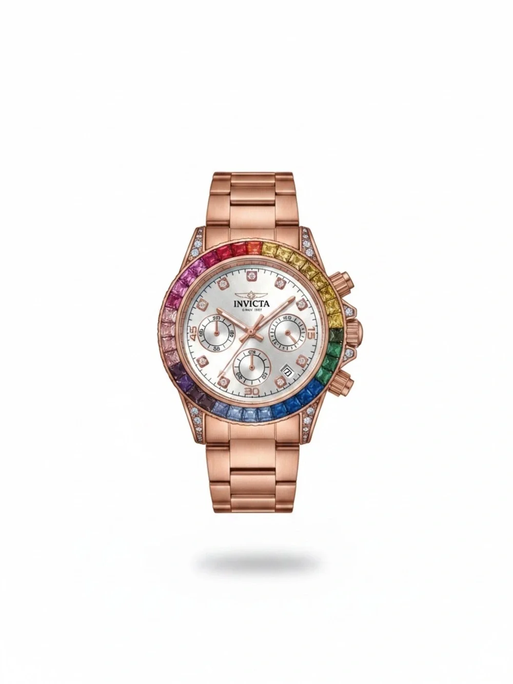 Invicta Angel Silver Dial Rose Gold Stainless Steel Quartz Women’s Watch NWT